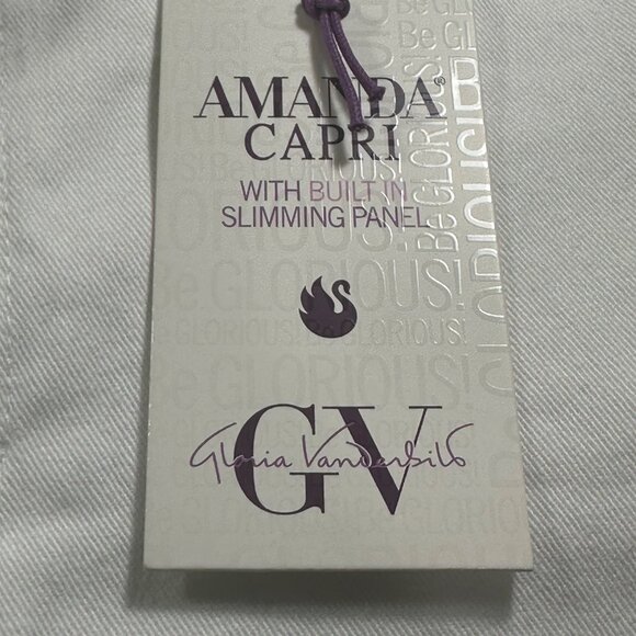 Gloria Vanderbilt Womens Amanda Capri Pants White Size 14 NWT Beachy Summer - Picture 5 of 12